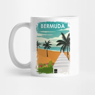 Bermuda Island Vintage Minimal Retro Travel Poster Mug